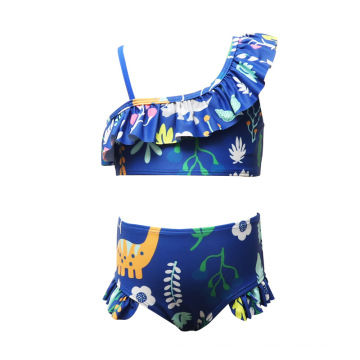 2021 New Style Two Piece Bikini Dinosaur Blue Young Girl Children Swimwear Beach beachwear kids